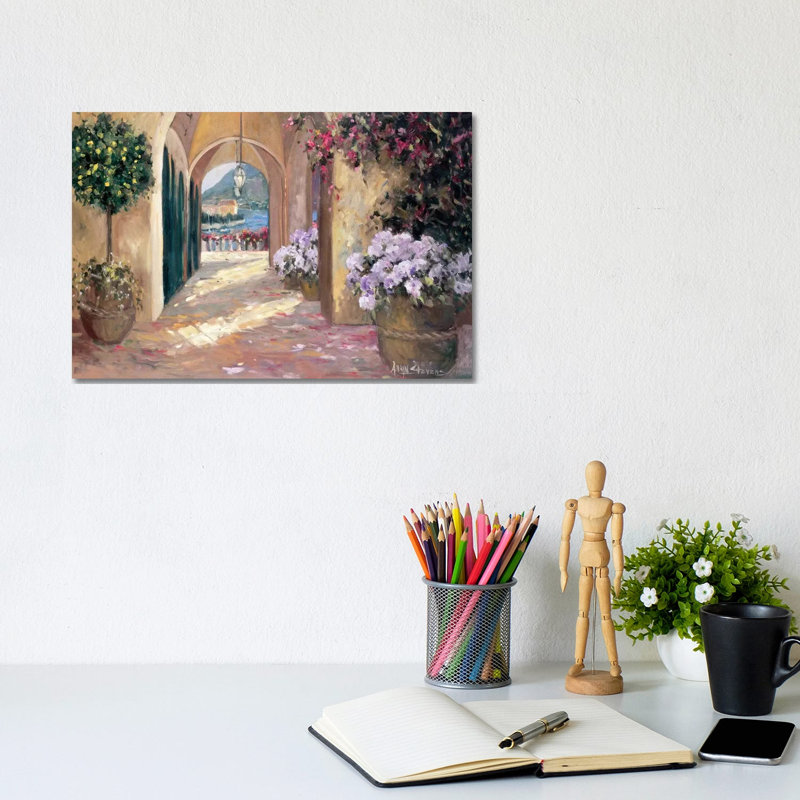 Seaside Portico by Allayn Stevens - Wrapped Canvas Painting, 20.32 cm H x 30.48 cm W