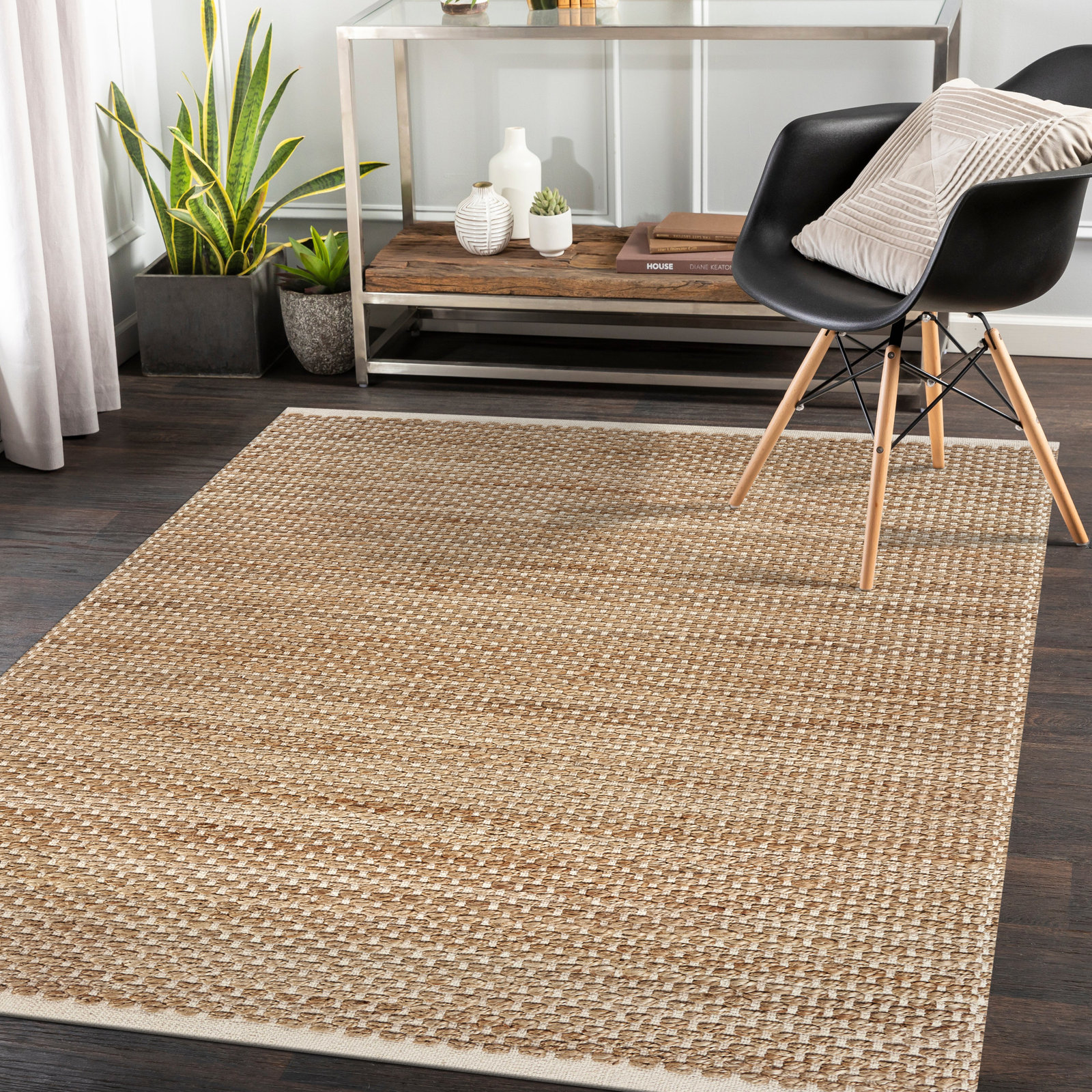 Handmade Natural Fiber Jute Rug, Rectangle 7'9" x 9'9"