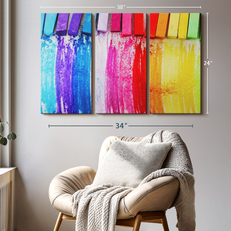 «Colorful Chalk Pastels» sur, H 24 po x l 38 po