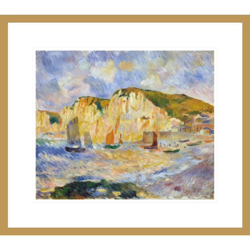 «Mer et falaises» par Pierre-Auguste Renoir, impression giclée encadrée, H 17,75 po x l 20,13 po