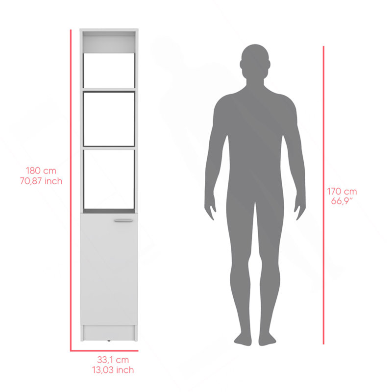 Armoire à linge Marion, salle de bain, blanc, Blanc