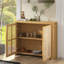 Buffet en rotin de style Mid-Century 39,4 "avec tablette, 2 trous de sortie-1651890065
