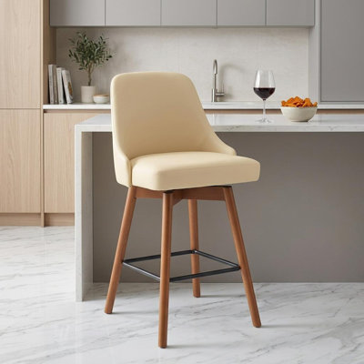Tabouret de bar rembourré avec accoudoirs avec repose-pieds Orfield
