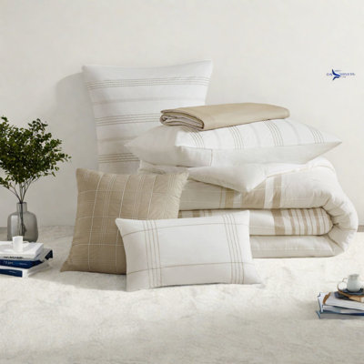 Ensemble de literie surdimensionnée en coton pour grand lit, style campagne moderne avec coussins décoratifs