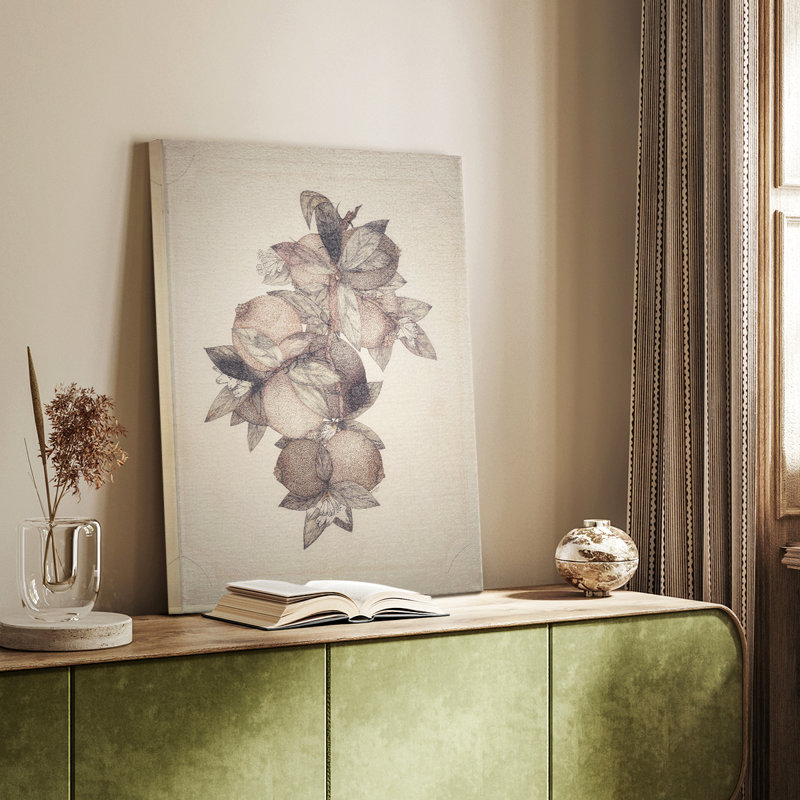 "Vintage Floral Print XXII", impression sur toile encadrée, H 28 po x l 19 po