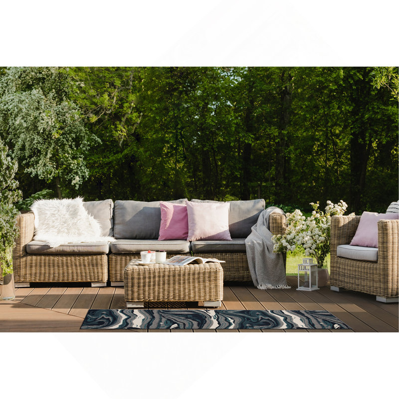 Tapis rectangulaire moderne, abstrait et texturé, Rectangle 5 pi 3 po x 7 pi 6 po