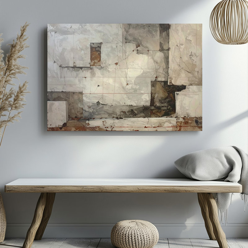 Toile, art mural avec surface vieillie, H 9 po x l 12 po