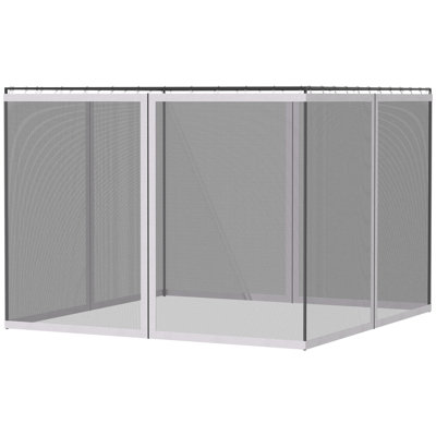 Filet de remplacement en filet de remplacement 10 pi x 13 pi pour abris de jardin et tentes à auvent avec fermetures à glissière Outsunny
