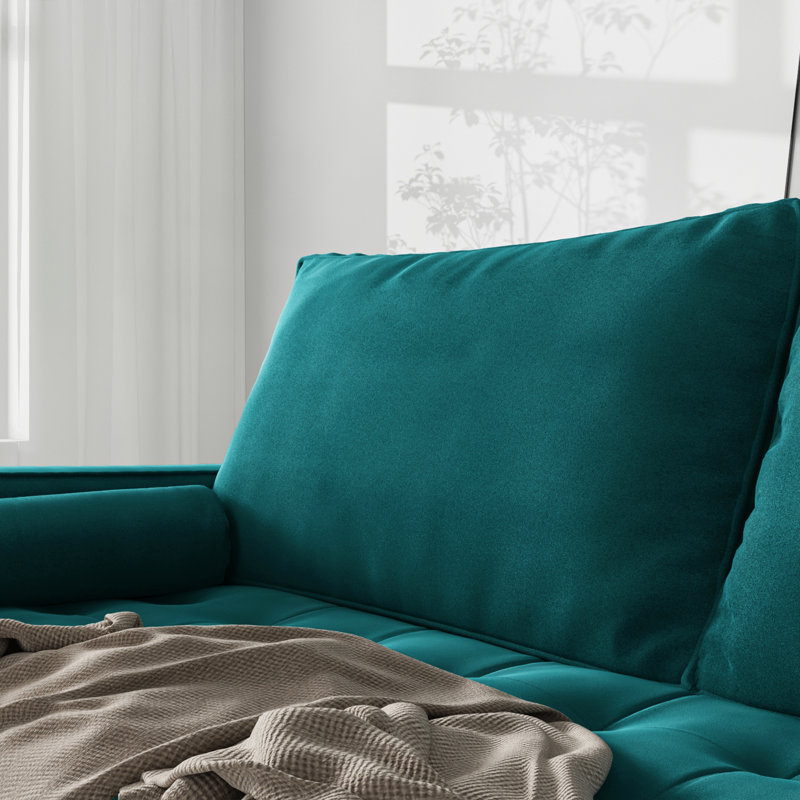 Mauck Modern Sofa,70 Inch Velvet Couch for Living Room,Spring Cushions,Solid Wood Frame,Easy Assembly for Small Spaces