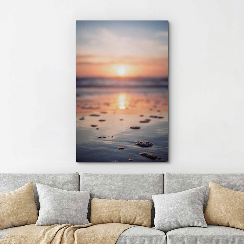 «Coastal Beach Sunrise On The Beach Ocean», reproduction d'art sur toile, impression sur toile, H 36 po x l 24 po x P 1,5 po