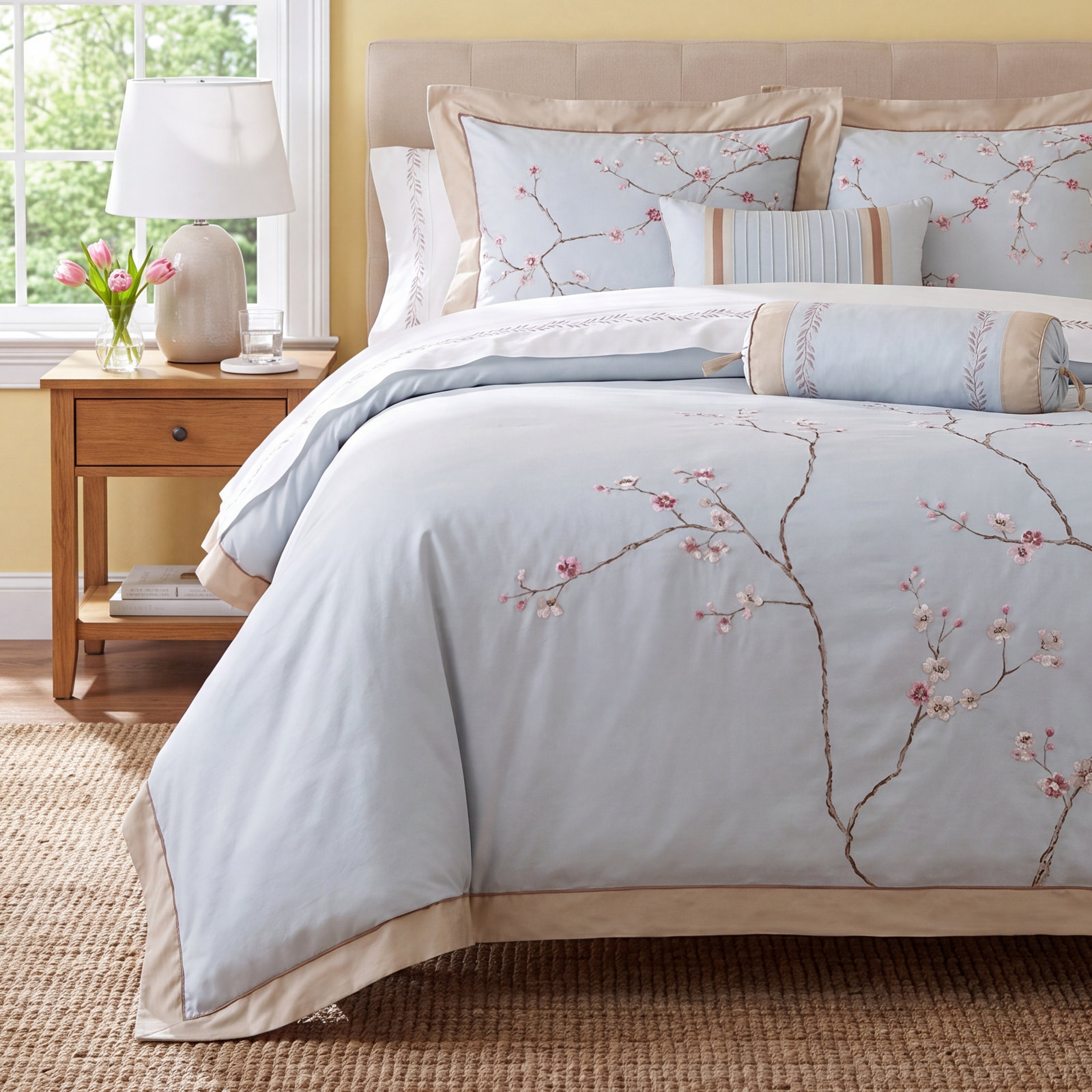 Aviara Cotton Duvet Cover Set, Full/Queen