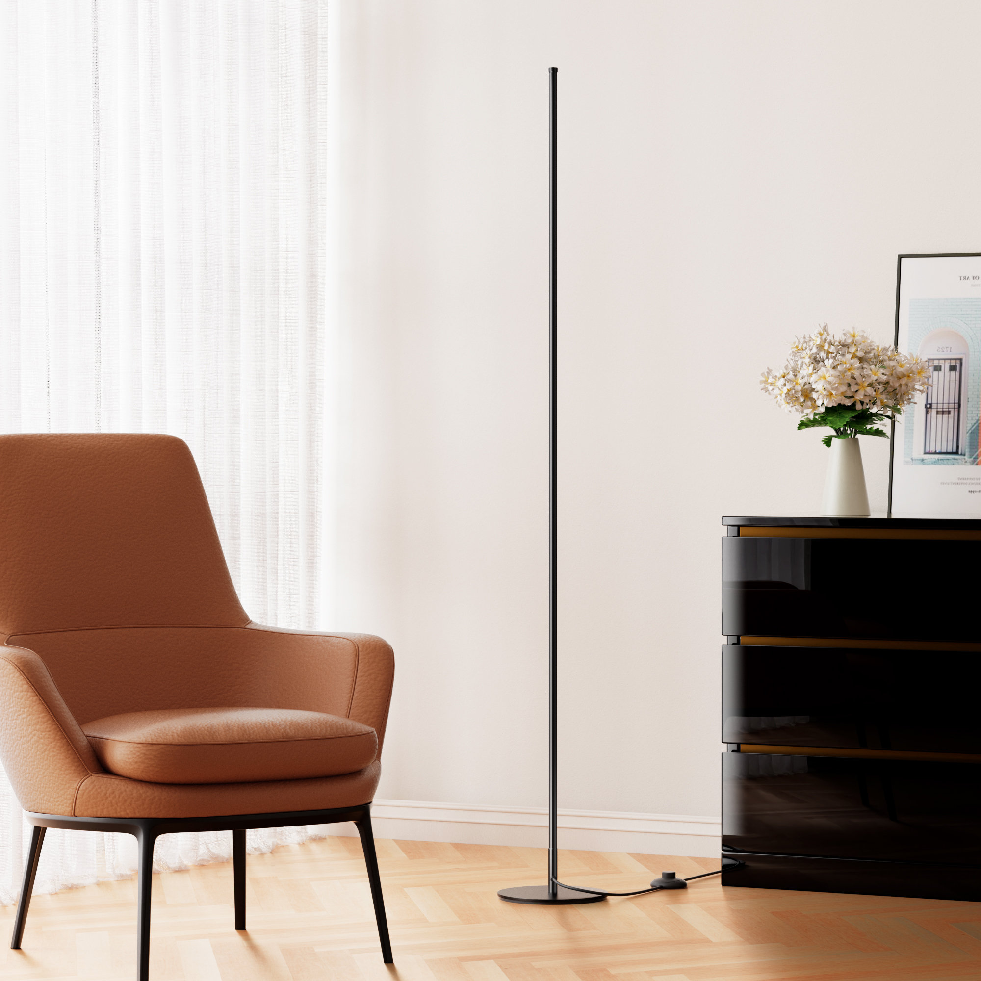 Wrought Studio™ Allana 58" Dimmable LED Corner Floor Lamp & Reviews ...