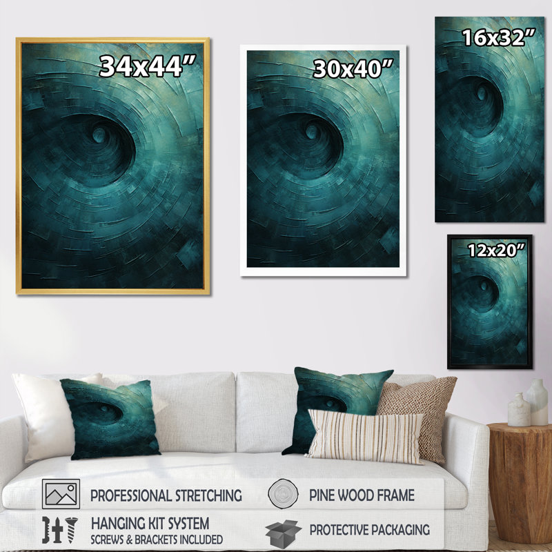 Coltson - spirales abstraites, art mural, H 32 po x l 24 po x P 1 po, Toile avec cadre flottant noir