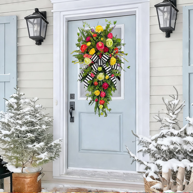 Couronne d'arbre inversé simulé, décoration de porte d'entrée de Pâques printemps / été, décoration de Noël, cadeaux de Noël