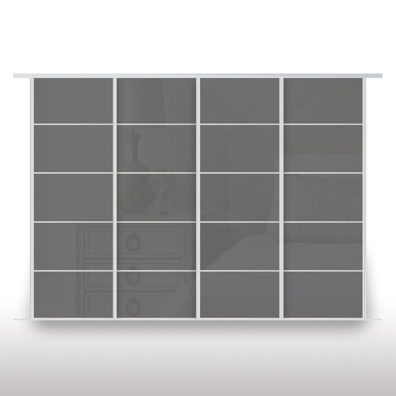 Laketha 4 Door Wardrobe, 230cm x 245cm x 82cm, Grey