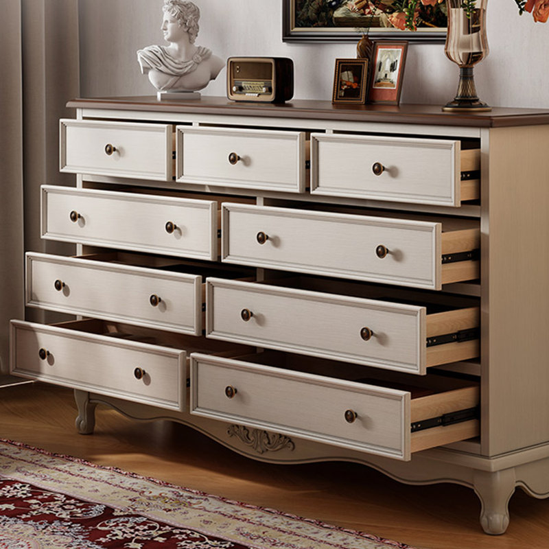 American Decorative Cabinet Storage Cabinet 59.06'' W 9 - Drawer Dresser, White