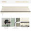 Auvent de terrasse rétractable 13 pi x 10 pi - Manivelle manuelle, protégée, tissu beige et blanc pour balcon Uv30 + manuel et blanc, 10