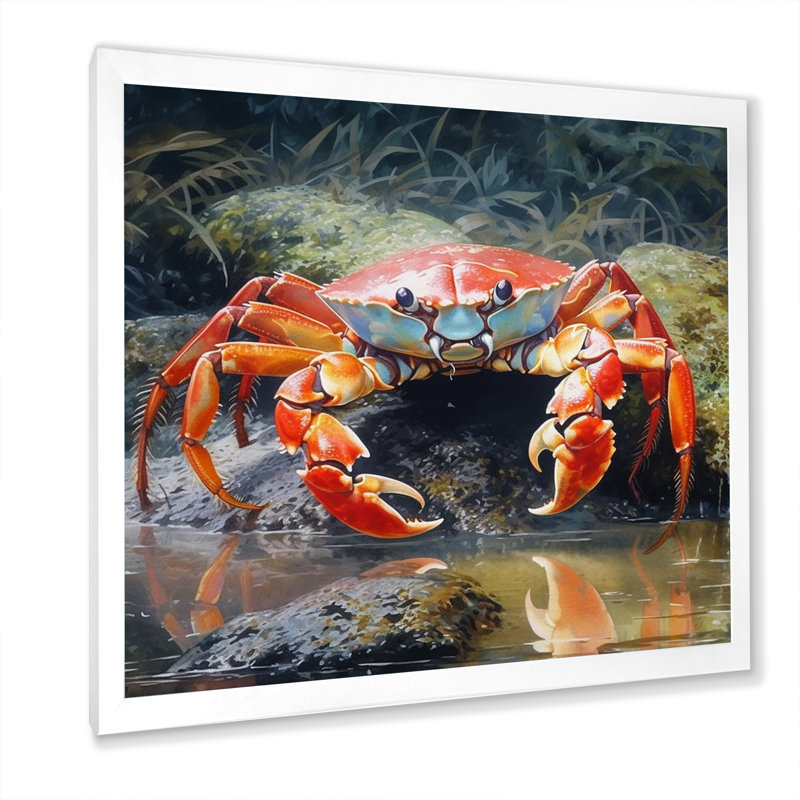 Crab Beachcombers III sur impression sur toile, H 16 po x l 16 po x P 1 po, Cadre simple blanc
