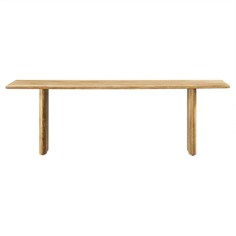 Modway Amistad Wood Bench, Oak, 18.5" H x 58" W x 15" D