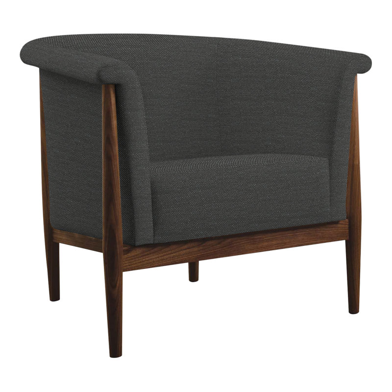 Fauteuil demi-tonneau l 34,5 po Walnut Grove, Perigold Ishi anthracite