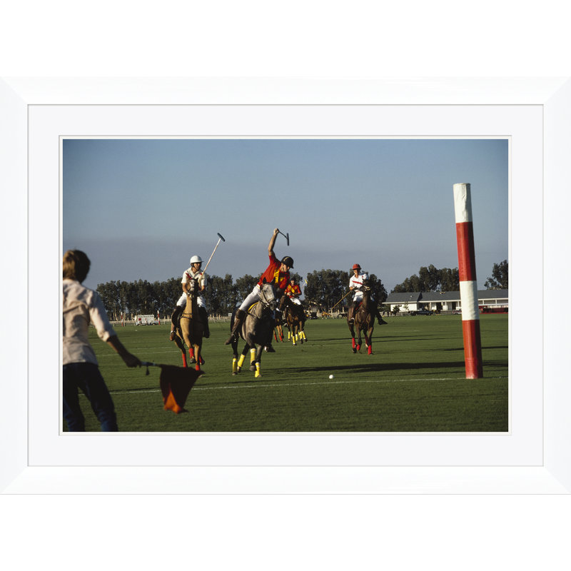 Getty Images, "Polo Match", Slim Aarons, January 1, 1982 Print by Slim Aarons, Framed Print with Mat, 30" H x 41" W, White