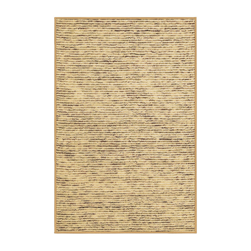Tapis brun uni en laine et polyester tissé à la machine Diminic, Rectangle 8 pi x 10 pi