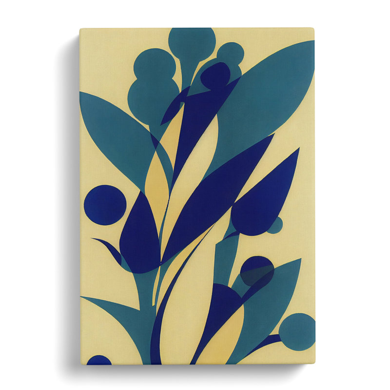 CAN-V0523-270X Bluebell Flower Suprematism 1 Piece Wrapped Canvas Wall Art, 50cm H x 35cm W