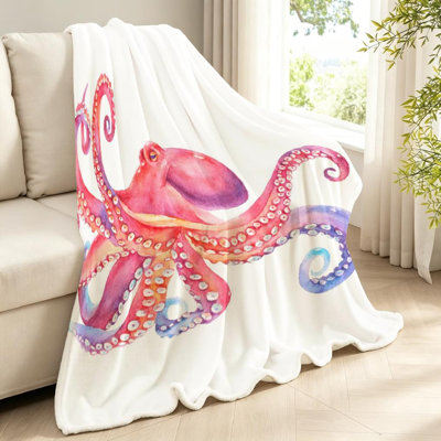 Jeté en molleton rose flanelle ultra douce