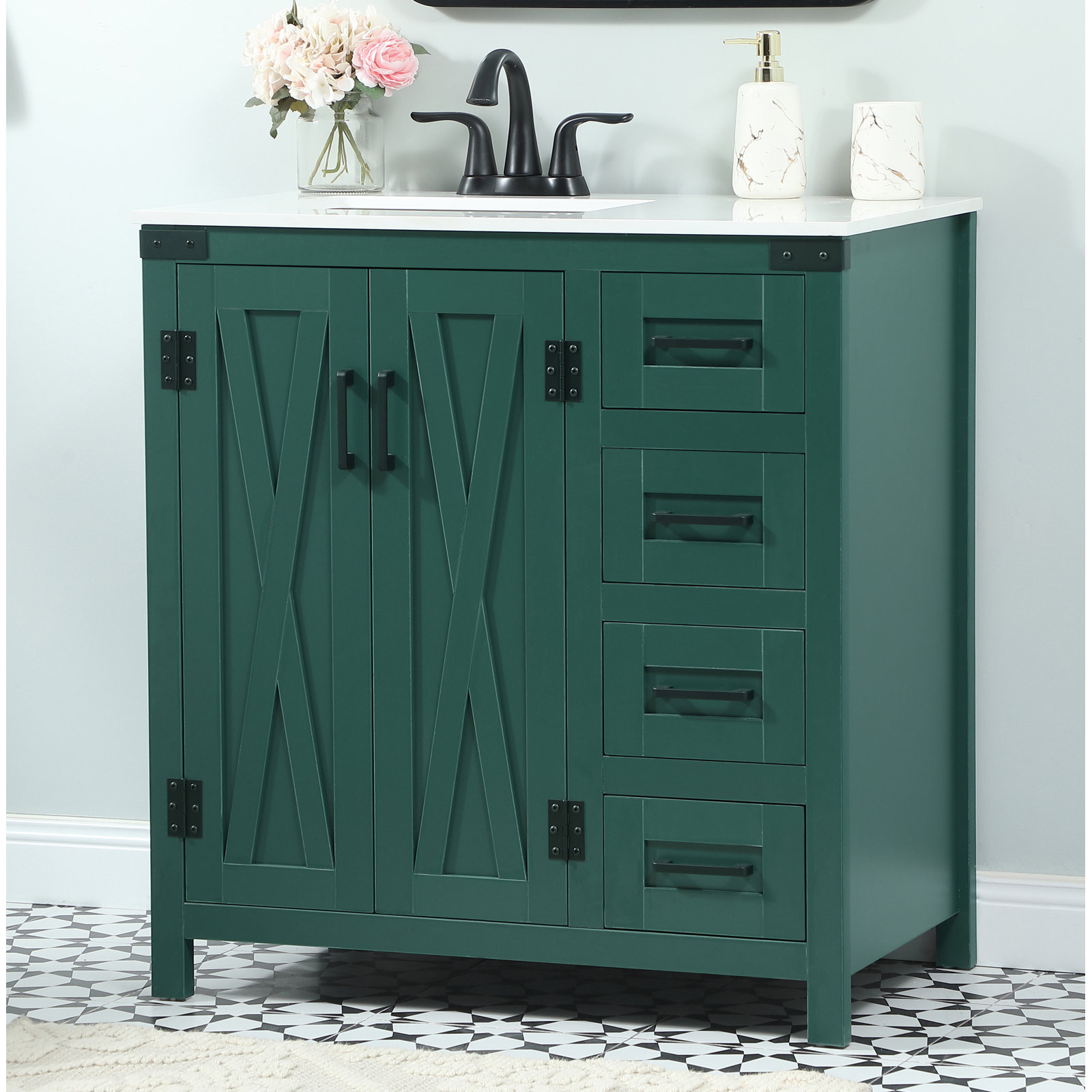 Slayton 32'' Single Bathroom Vanity, Green