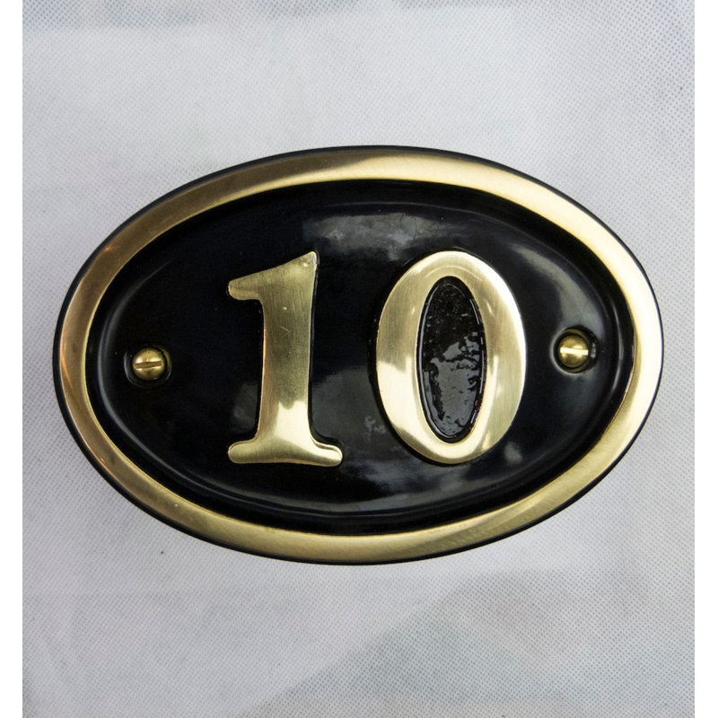 Tyrinia 10cm H Reflective Aluminum House Number, 10