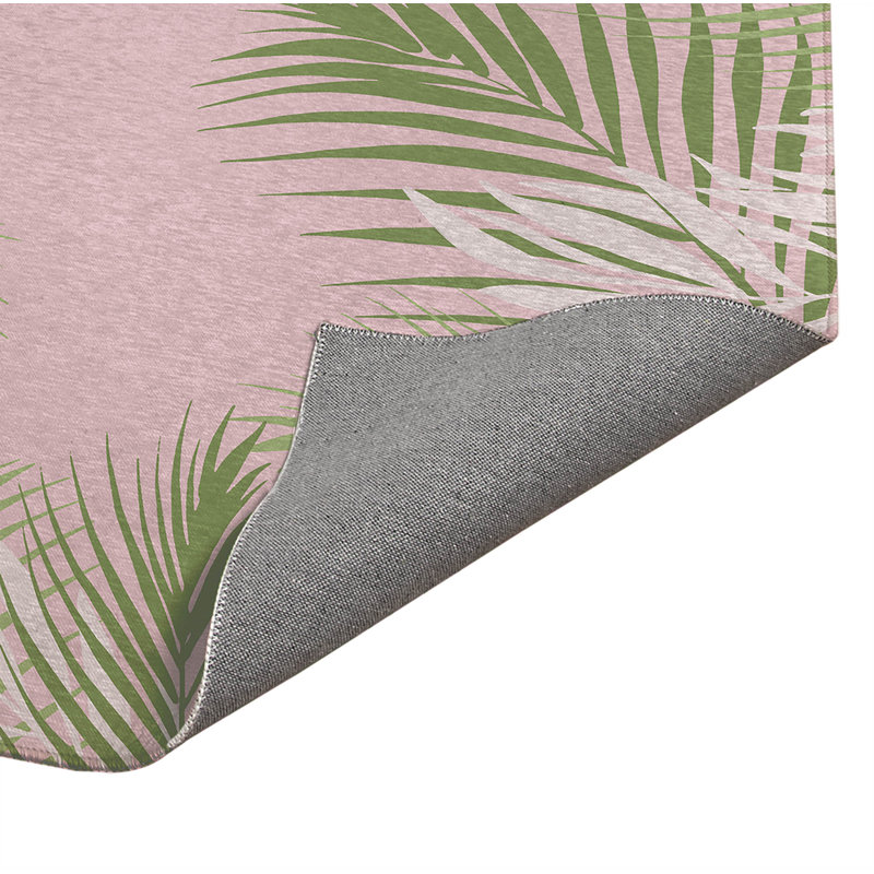 Tapis de cuisine léger antidérapant Waving Palm, Rectangulaire 2 pi x 3 pi, Rose