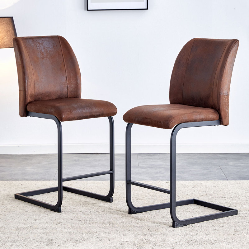  Ensemble de 2 tabourets de bar, chaises de cuisine, chaises de salle à manger, chaises d'appoint, Brun / Noir
