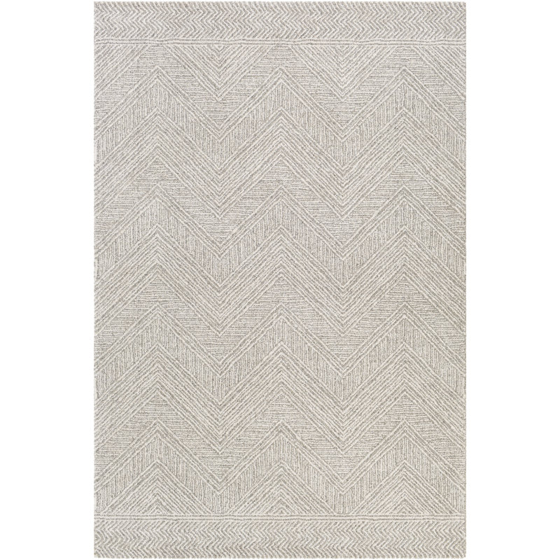 Tapis taupe / ivoire Sylvan Chevron, Rectangle 9 pi x 12 pi