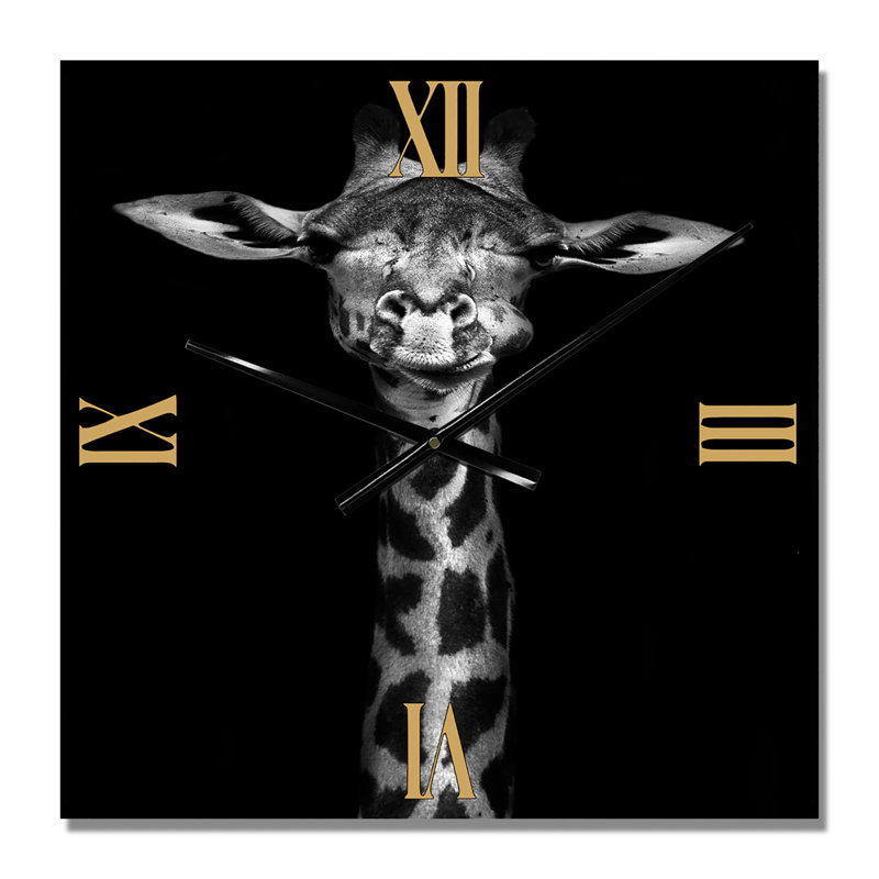Portrait d'une horloge murale girafe, Petit