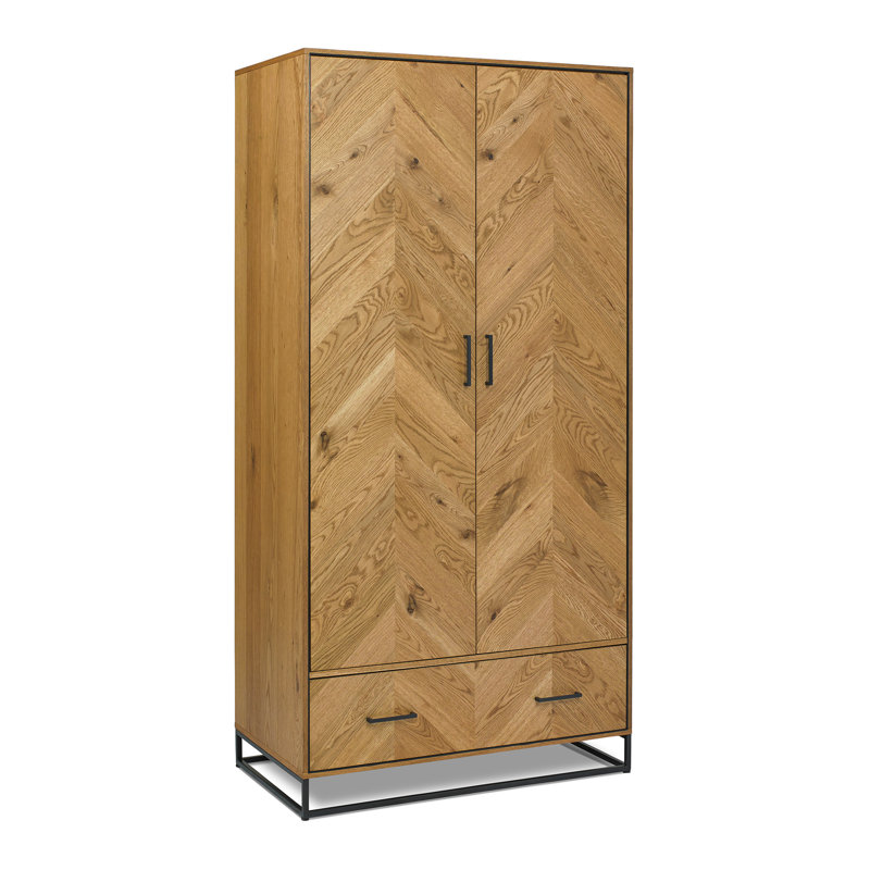 Eilidh 2 Door Solid + Manufactured Wood Wardrobe