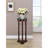 Elna Merlot And Green Accent Side Table With Round Top Plant Stand