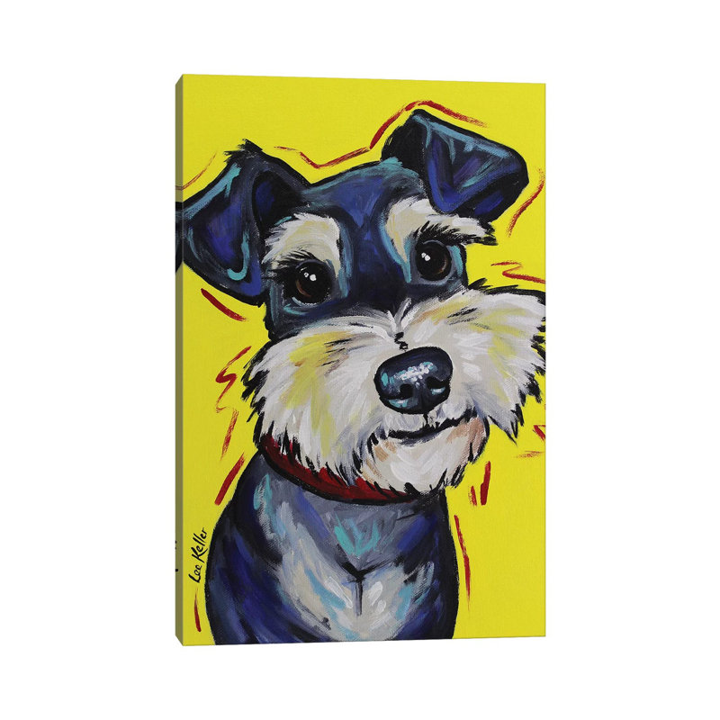 Schnauzer On Yellow - Mr Foozootie - Wrapped Canvas Painting, 20.32 cm H x 30.48 cm W