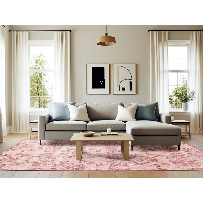 Tapis beige/rouge contemporain, Rectangle 6 pi x 9 pi
