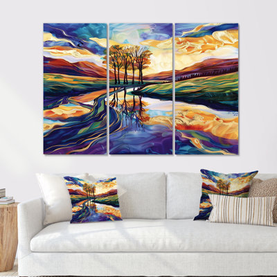 Warwickshire - ensemble de salon d'art mural paysage abstrait