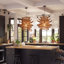 Luminaire suspendu 1 lumière rotin fleur brune-1011922109
