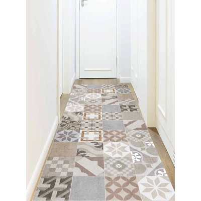 Akmaral Vinyl Machine Printed Area Rug