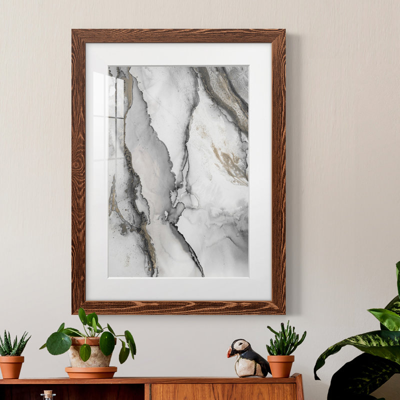 «Abstract Ink Fantasy I» - reproduction de cadre photo, Papier avec cadre érable, H 24 po x l 20 po, Oui