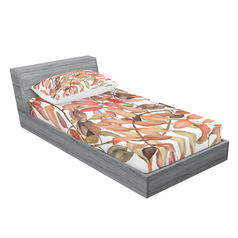 Microfiber Floral Sheet Set, Twin Sheet Set with Fitted Sheet