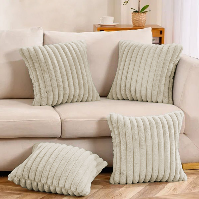 Housses de coussin Deconov, 20 po x 20 po, Blanc, Housse de coussin seulement - sans coussin