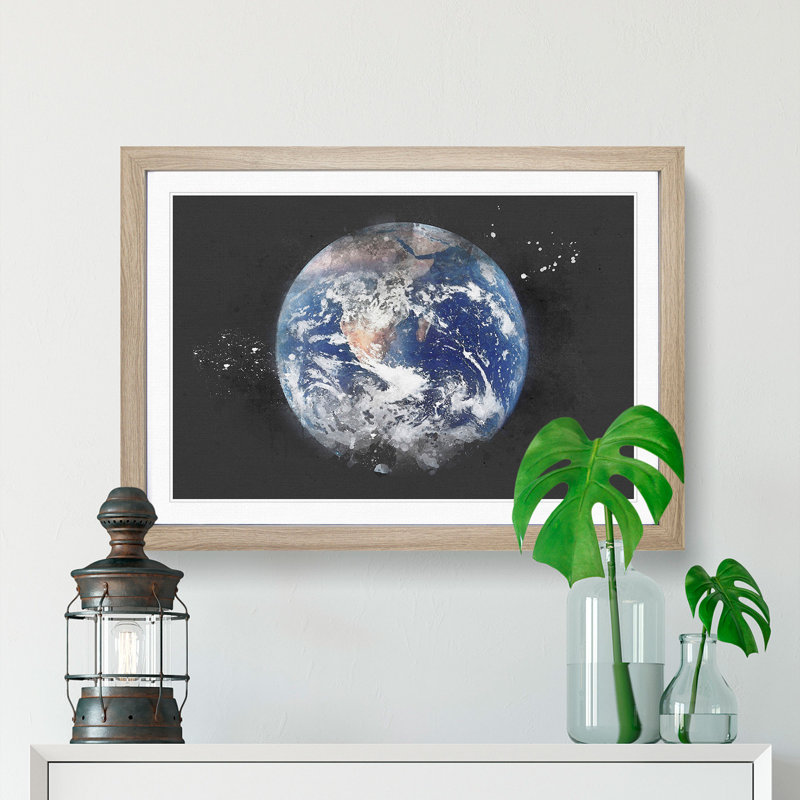 Amazing Image of Earth - Picture Frame Graphic Art Print, Oak Framed, 62cm H x 87cm W x 2cm D