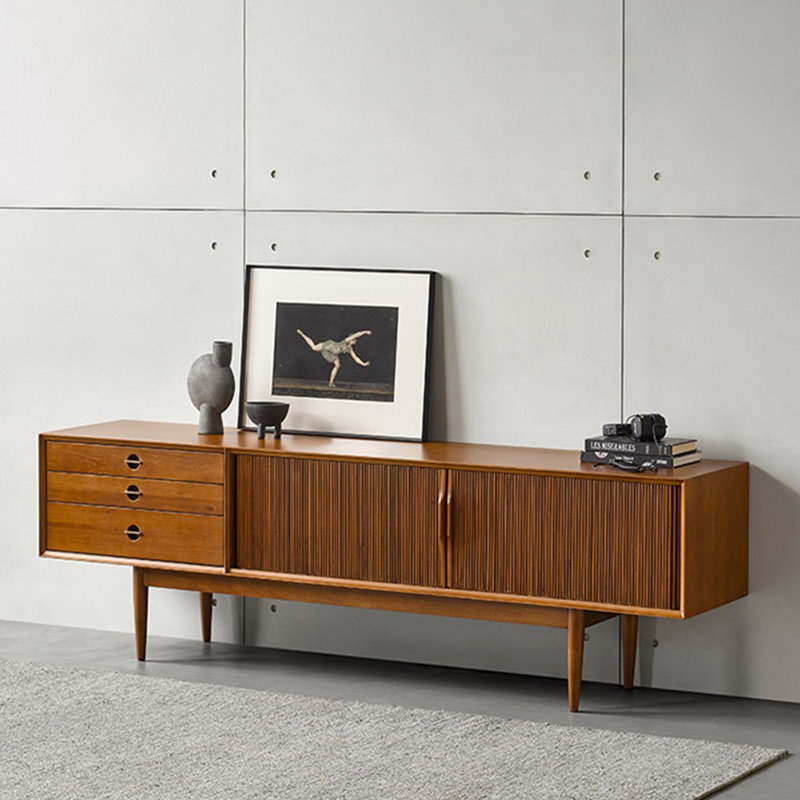 Meuble télé rétro, 94.49", Brun