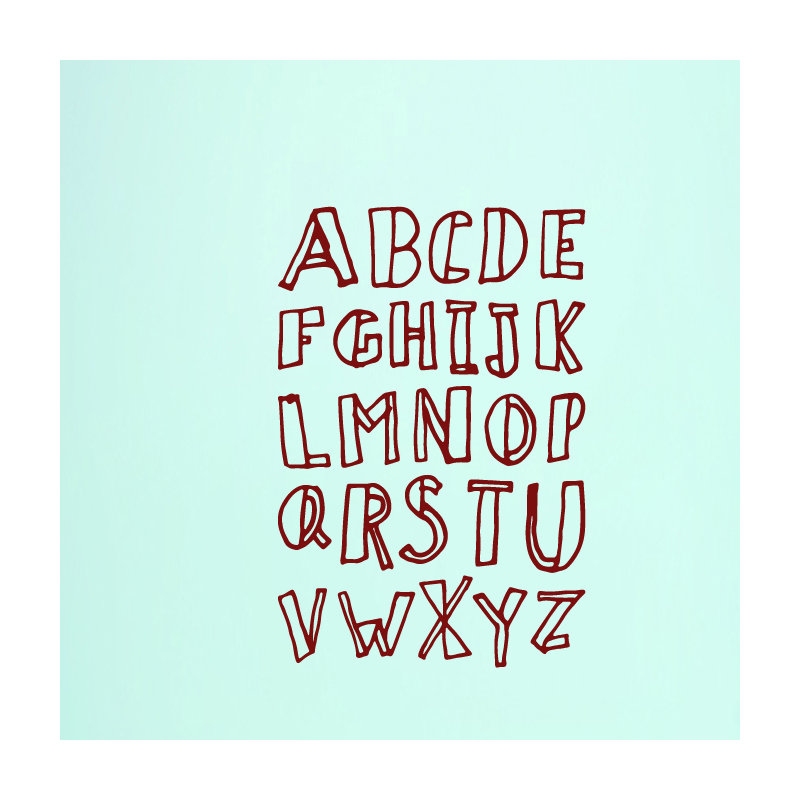 Décalcomanie murale alphabet doodle, Canneberge