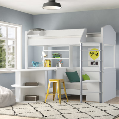 Melodie European Single (90 x 200cm) L-Shaped Bunk Bunk Bed with Bookcase