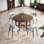 Round multilayer solid board dining table set