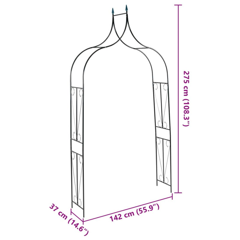 Amico 120cm W x 38cm D Arbour in Green